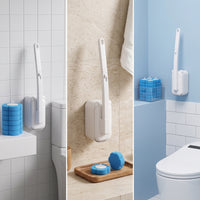 Wall Mounted Toilet Brush and Holder Long-Handled for Bathroom