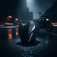 Reflective Motorcycle Rear Seat Bag Structured Motorcycle Tail Bag with Backpack Straps Adjustable for Commuters