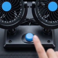Adjustable Air Movement twinHead Car Fan Control Knob 360 Degree Rotatable Car Fan