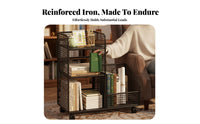 With casters Rolling Book mobile storage unit Space-Saving MultiTiered Wheeled mobile storage unit multipurpose Use book mobile storage unit Large Capacity for Students, downice Workers, Living Room, Bedroom, Classroom, Narrow areas