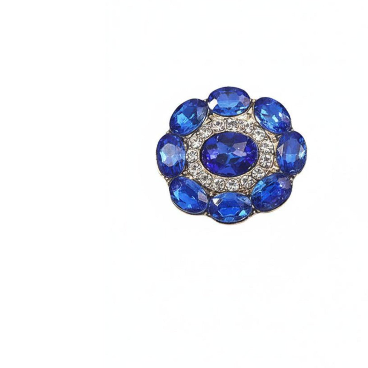 Metal Base Rhinestone Flower Buttons Elegant Design Rhinestone Flower Button Sparkling Crystal Coat Button Sturdy and Long-Lasting for Seamstresses