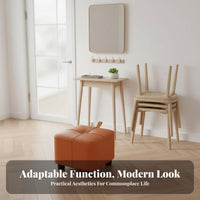 Stackable Design Upholstered Cube Pouf Versatile Use Low Stool Sturdy Frame Home Furniture Modern Design for Homeowners, Apartment Dwellers, Living Room, Entryway, Small Areas, Bedroom