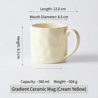 Coffee with Handle for Couples, Large Mugs for Hot Drinks, Gradient Color Couple Gift for Friends, 360ml Capacity