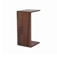 full-grain Wood Construction C-Shaped End Table Japanese design C-Shaped Couch Table Minimalist Aesthetic Living Room Furniture Space-Saving Design for Apartment Dwellers, Homeowners, Remote Workers, Balcony, Small Spaces, Home Office, Bedroom