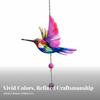 Bell Hummingbird Wind Chime Decorative Metal Hummingbird Ornament Easy to Hang Home Decor All Seasons for Indoor