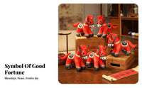 Year of the Horse Symbol Festive Design Chinese Astrological Horse Stuffed Red Horse Stuffed Toy Soft Material for Friends