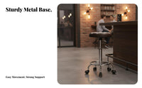 Rolling Base Adjustable Swivel Stool with Wheels Padded Seat Adjustable Drafting Stool with Casters Modern Design Bar Chair Heavy Duty for Hair Stylists, Receptionists, Reception Desk, Counter Height, Medical Facility, Kitchen