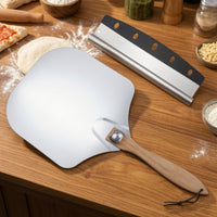 Pizza Peel with Wood Handle Easy to Clean Pizza Peel Metal Tool for Home Chefs