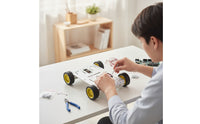 4WD Mobile Robot Chassis Robot Chassis with Rubber Tires Sturdy Robotics Project Base for Classroom