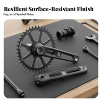 Aluminum Alloy Crankset CNC Machined Hollow Bike Crankset 170mm Crank Component S Lightweight Anodized Finish for Town Commuting