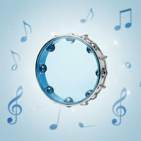 Double Row Chime Tambourine Crisp Sound 10 Inch Tambourine Frame Tunable Hand Percussion Drum for, Live Performance, Classroom