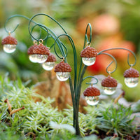 9 Pieces Miniature Design Bonsai Hanging Decoration Woodland Acorn Charm Acorn Ornament for Plant Pot