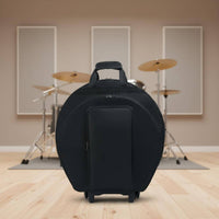 Wheeled 22 Inch Cymbal Bag Portable Rolling Cymbal Bag Easy to Storage Gear Music Gear Heavy-Duty for Drummers, Travel, Stage