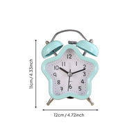 Silent Movement Star-Shaped Alarm Clock Metal Frame Home Decor Pastel Colors for Students, Heavy Sleepers