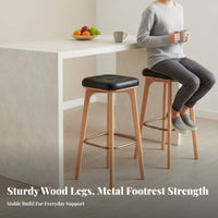 Bar Stool with rear supportrest Non-Slip Feet Upholstered Barstool with rear supportrest