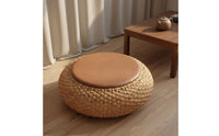 Woven Straw Mat Floor Pillow Artisanal Woven Straw Woven Straw Mat Pillow Straw Meditation Pillow No Assembly Required Round
