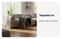 With Wheels Rolling Storage Cart Minimalist Design Tiered Rolling Organizer Transparent Frame Nightstand Long-Lasting Construction for Apartment Dwellers, Office Workers, Living Room, Bedroom, Small Areas, Bathroom