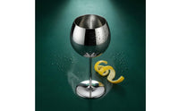 550ml Stainless Steel Beverage Glass Spherical Bowl Stemmed Goblet Tall Drinkware for Bar