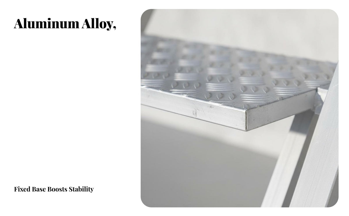 Aluminum Alloy Ladder with Handrails Heavy Duty Welded Aluminum Stair Anti-Slip Steps Rooftop Climbing Ladder for Homeowners, Rooftops, Outdoor, Roof