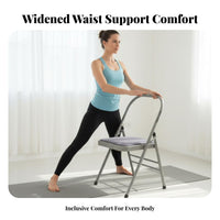Foldable Iyengar Exercise Chair Heavy Duty Exercise Auxiliary Chair Stable & Long-Lasting Headstand Bench Non-Slip Design for Beginners, Home Gym