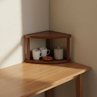 Space Saving 2 Tier Corner Shelf Multi Purpose Corner Display Shelf Unobstructed Design Triangle Desk Organizer Easy to Clean for Dressing Table, Entryway