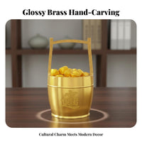 Initial Pail of Gold Ornament Polished Finish Golden Ingot Pail Meaningful Gift