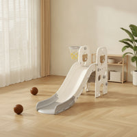 Young Child Slide and Climber Playset Child-Friendly Playset with Basketball Hoop Freestanding Slide with Basketball Hoop for Kids, Playroom