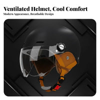 Half Helmet Four-Season Open Face Helmet Impact Resistant Motorcycle Cap for Commuting