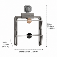 Kitchen Lid Holder, Wall Mount No Drilling, Large, Modern, Space-saving, Suction Cup, Aluminum, Double-layered for Cutting Boards