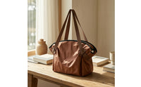 Shoulder Bag with Strapping Straps Large Capacity Slouchy Tote Bag Packable Smooth for Travelers, Travel, Camping