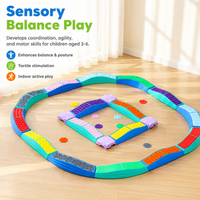 Multicolored Stepping Stones Kids Play Set, Balance Beam Toy, Connecting Obstacle Course for 3-6 Years, Home & Kindergarten Use