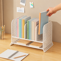 Metal Desk Organizer, 3 Compartments, Office Accessory for Home Office, Rectangular Document Holder, File Organizer for Students