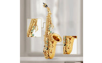 Glossy Curved Saxophone Smooth B-Flat Saxophone Compact Woodwind Instrument Portable for Students, School Band