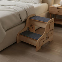 Wooden Pet Stairs Non-Slip Surface Wooden Dog Steps Solid Wood Construction Pet Climbing Aid for Senior Pets, Small Dogs, Sofa, Bed