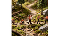 5 Pieces Miniature Figure with Parcel Management Themed Courier Figurine Resin Delivery Worker Figure for Diorama Builders