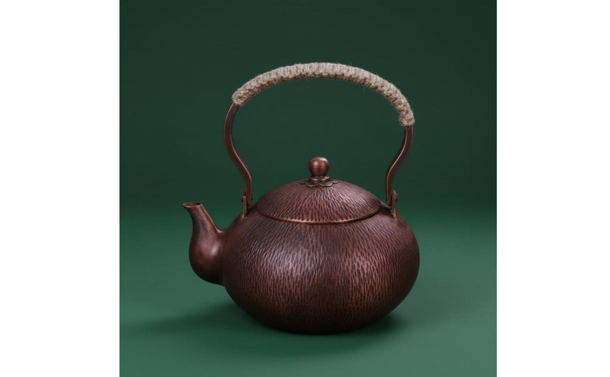 Heat-Resistant Handle Handmade Copper Tea Pot Gift Option Handmade Copper Tea Kettle for Stovetop