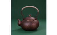 Heat-Resistant Handle Handmade Copper Tea Pot Gift Option Handmade Copper Tea Kettle for Stovetop