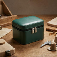 Padded Zip-Around Bracelet Box Leather-Like Hard Shell Bracelet Case Compact