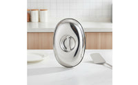 Oval Lid Rust-Resistant Stainless Steel Lid Pan Lid with Knob for Cooks, Caterers, Kitchen, Buffet, Stovetop