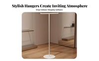 High and Low Configuration Island Display Rack Shiny Finish Gold Clothing Display Shelf Modern Design Gold Clothing Rack with Shelf Easy to Assemble for Retailers, Shopkeepers, Retail Space, Showroom