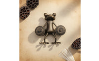 Weightlifting Frog Statue Shiny Finish Fitness Frog Figurine Artistic Decor Wildlife Sculpture for Office, Bookshelf