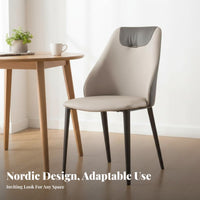 Light Luxury Design Upholstered Dining Chair Minimalist Design Two-Tone Upholstered Chair Padded Seat Seating Furniture Ergonomic Backrest for Restaurant Owners, Homeowners, Families, Kitchen, Living Room, Reception Area, Home Office