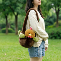 Cartoon-Style Soft Toy Animal Bag Soft Furry Animal Purse Cute Soft Toy Bag Lightweight for Teens, Students, Outings