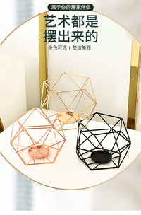 Iron Creative Geometric Christmas Candle Holder Decoration