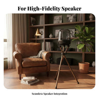 Shock-Absorbing Metal Tray Speaker Holder High Stability Wooden Speaker Floor Stand Non-Slip Feet Audio Accessory Long-Lasting for Audiophiles, Home Theater, Living Room, Bedroom, Studio