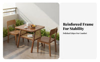 3-Piece Dining Space-savingSaving 3-Piece Wooden Dining Set Stable Construction Household Furniture for Tea Lovers, Homeowners, Balcony, Patio