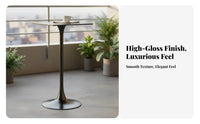 Minimalist Design Round Bar Table Space Saving Round Pub Table Versatile Design Indoor Furniture Sturdy Metal Frame for Cafe Owners, Event Planners, Restaurant, Balcony, Living Room, Kitchen