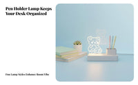 LED Desk Lamp with Pen Holder Great Gift Inspiring Glow Desk Lamp Pen Holder Double Power Supply Acrylic Night Light with Ph Single Stand for Teens
