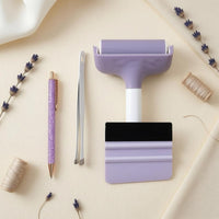 White Handle Embossing Roller Kit Glitter-Textured Needle Pen Silver-Toned Clip Felt Scraper Gold-Toned Tip for Printing Work