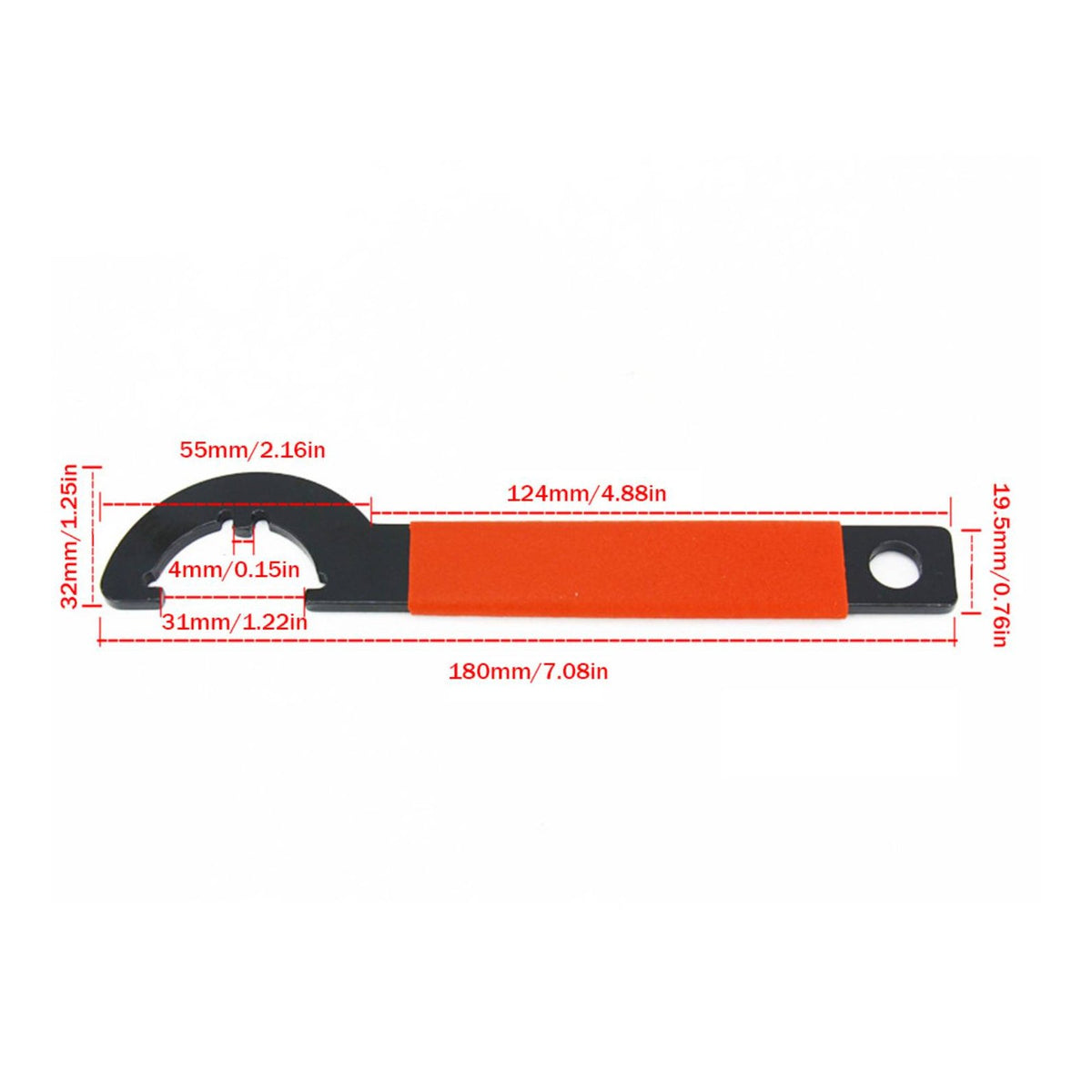 Locknut Wrench Non-Slip Handle Hook Spanner Heavy Duty C Spanner Wrench for Mechanics
